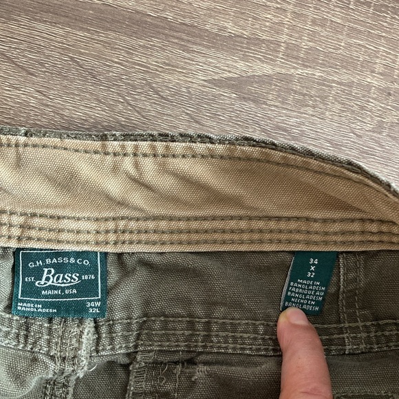 Mens Vintage G.H Bass Green Work Pants Size 34x32 - Picture 3 of 10
